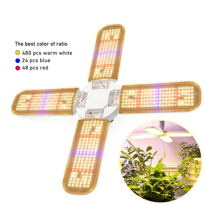 30W 40W 50W Timing Foldable LED Grow Light E27 Full Spectrum Phytolamp For Plants Seeds Flowers Greenhouse