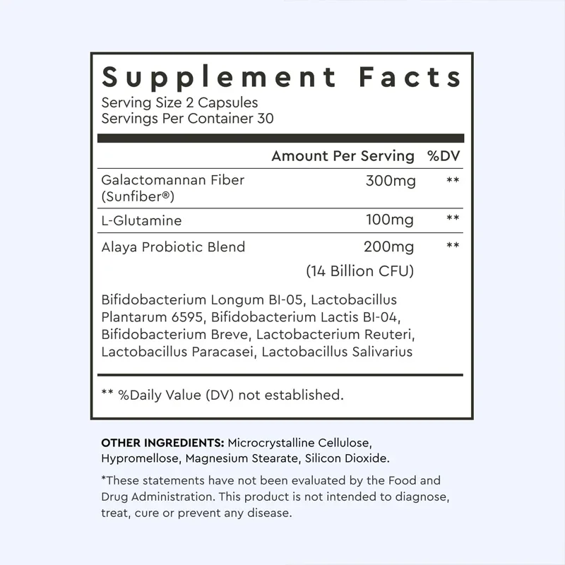 Probiotics Probiotics 14 Billion Colony Units Sustained-release Supplement,L-glutamine,promotes Intestinal Integrity 60 Capsules
