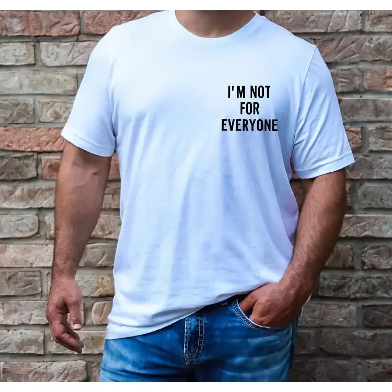 Camiseta minimalista divertida con bolsillo, con la frase 'No soy para todos', para el Día del Padre, antisocial, moderna, para amigos, aniversario