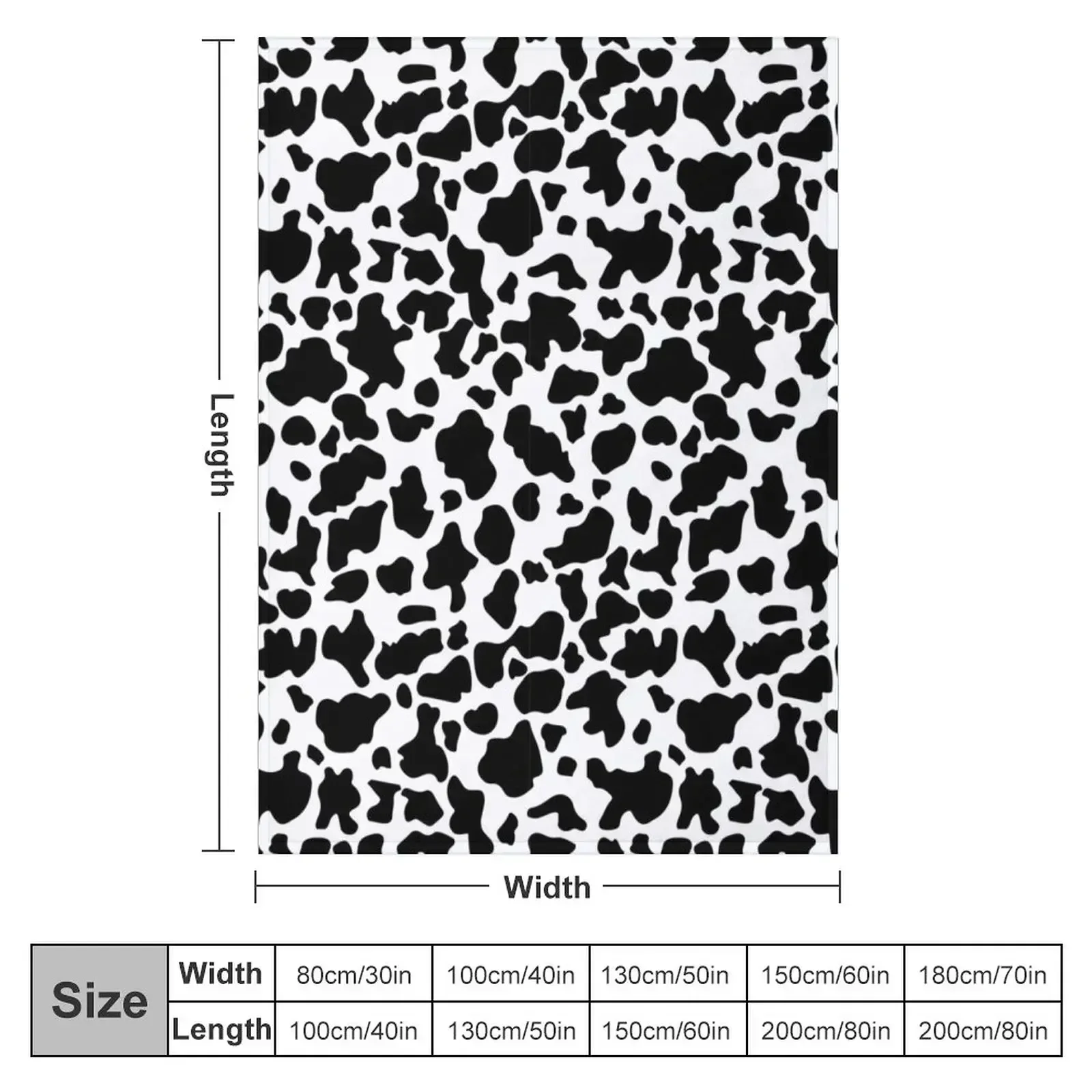 Black and White Cow Print Throw Blanket Plush Luxury Designer heavy to sleep Decorative Throw Blankets image 2