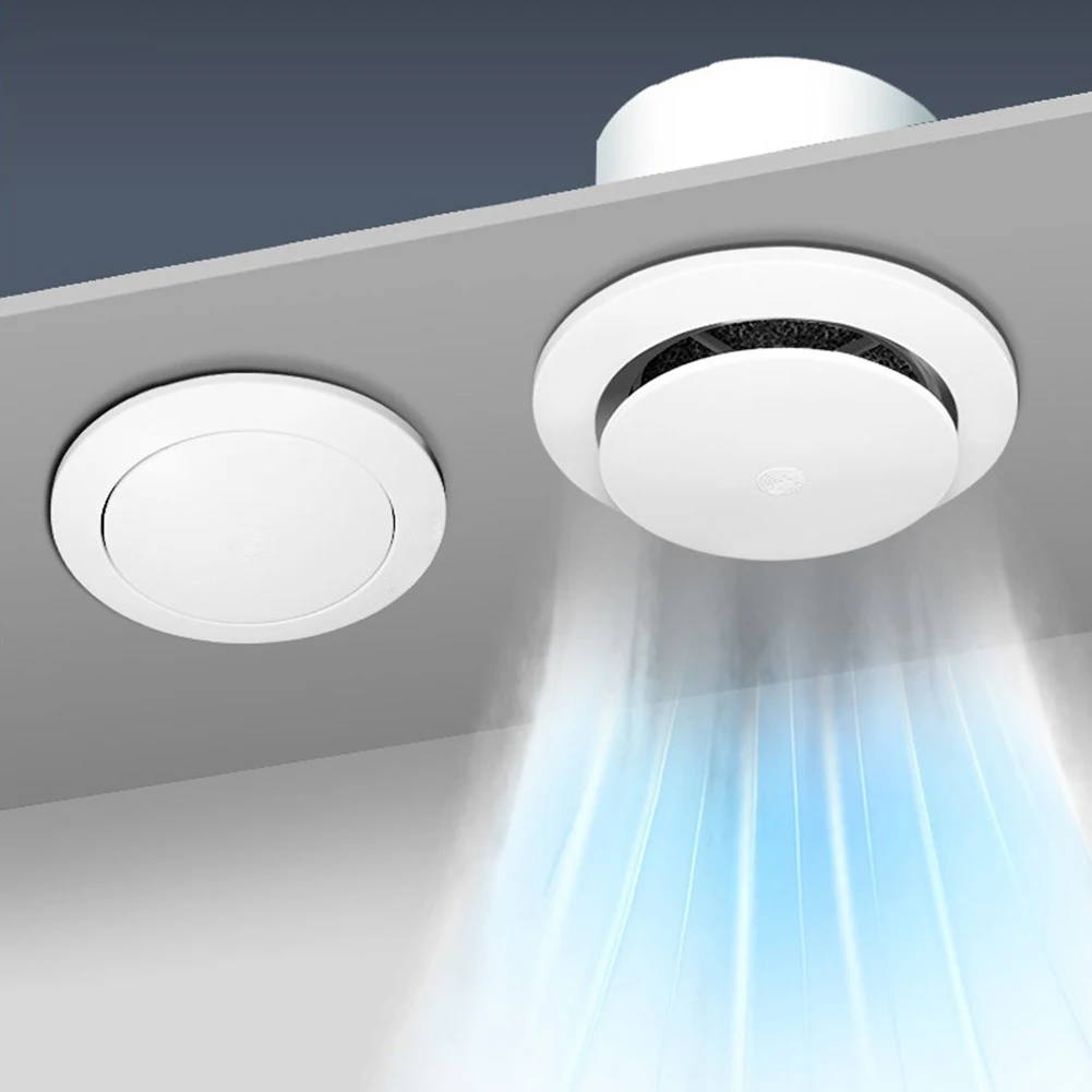 Adjustable ABS Air Exhaust Valve Grille with Round Diffuser Vent Duct Cover for Kitchen Bathroom Ventilation and Airflow Control