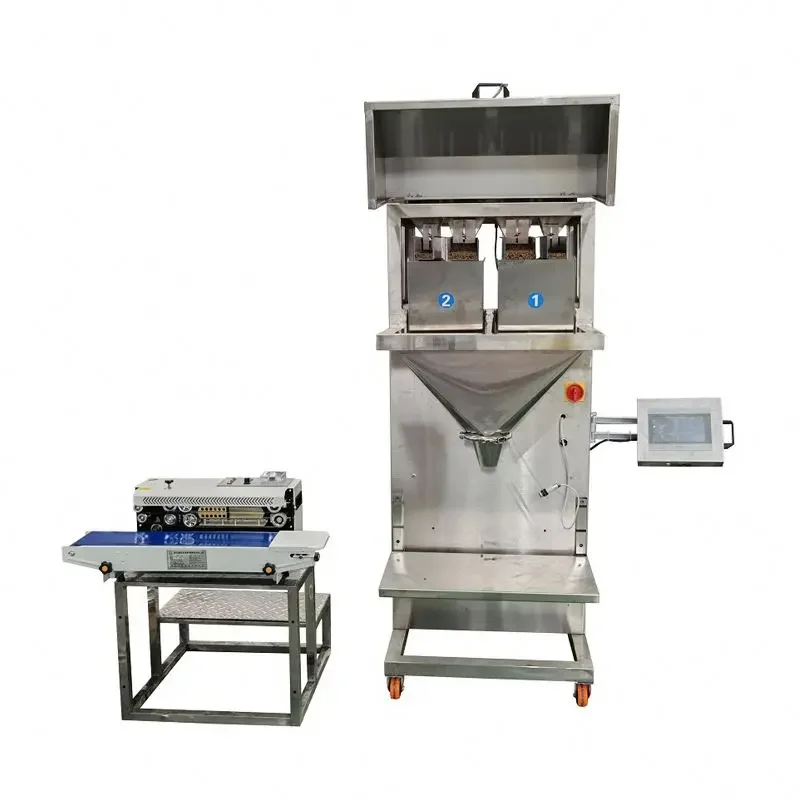 2 head granule linear scale weigher linear weigher filler packing machine for dry fruits