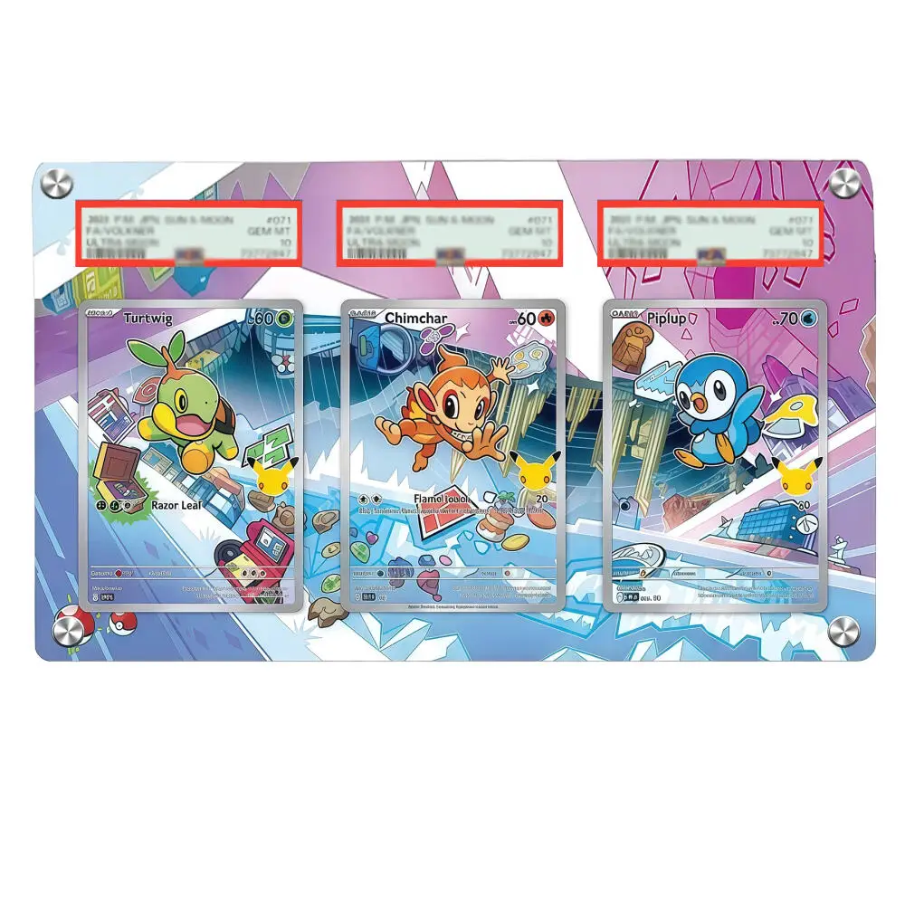 Ptcg Anime Squirtle Bulbasaur Charmander Card Extended Art Psa Display Case Collection Card Extended Painting Display Rack Gift