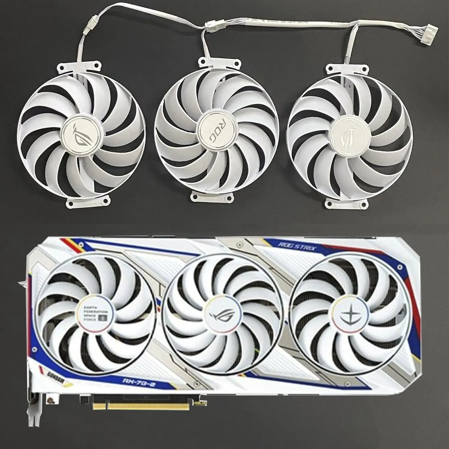 

Brand new 95MM 7PIN CF1010U12S DC 12V 0.45A RTX3090 GPU fan for ASUS ROG Strix RTX 3070 3080 Ti 3090 white OC version gaming fan