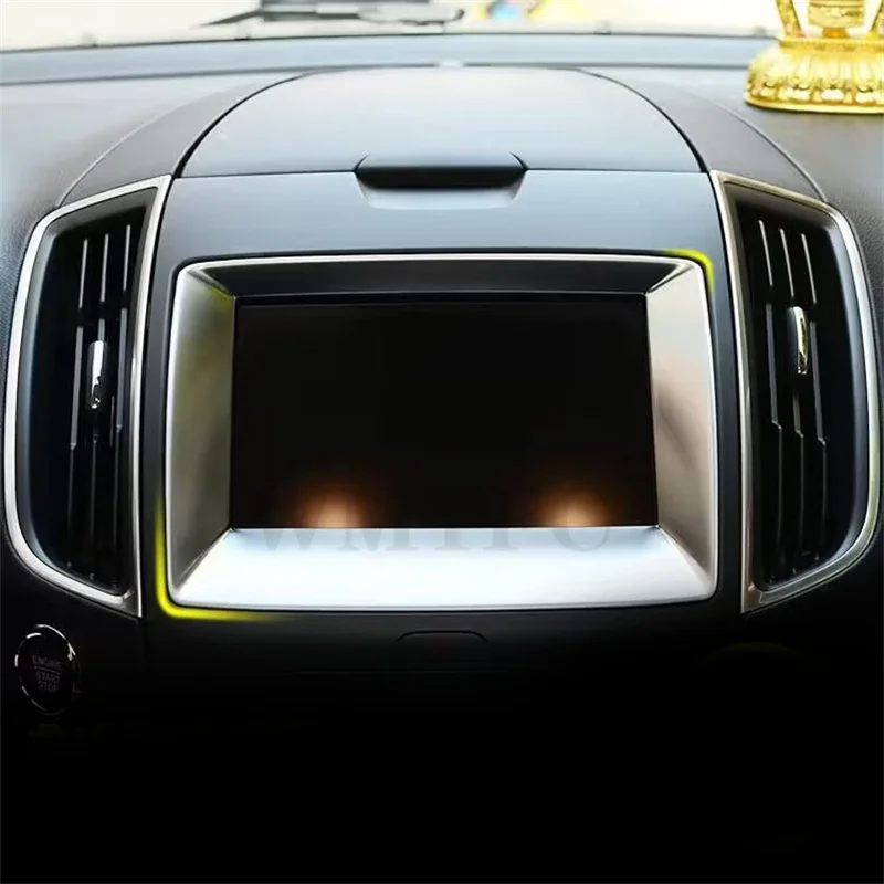 For Ford EDGE 2015 2016 2017 ABS Matte car body Navigation Central Frame hoods Pannel Cover Trim Car Styling Accessories 1pcs