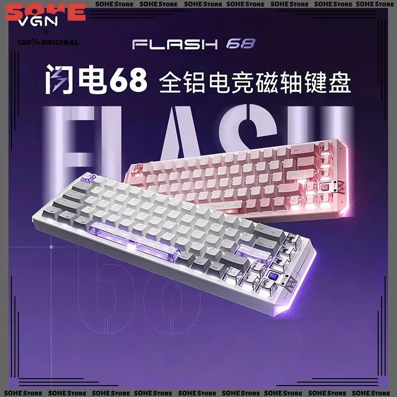 

New VGN Lightning 68 Magnetic Switch Keyboard High-End Custom Full Aluminum Mechanical Keyboard for E-Sports Gaming for Valorant