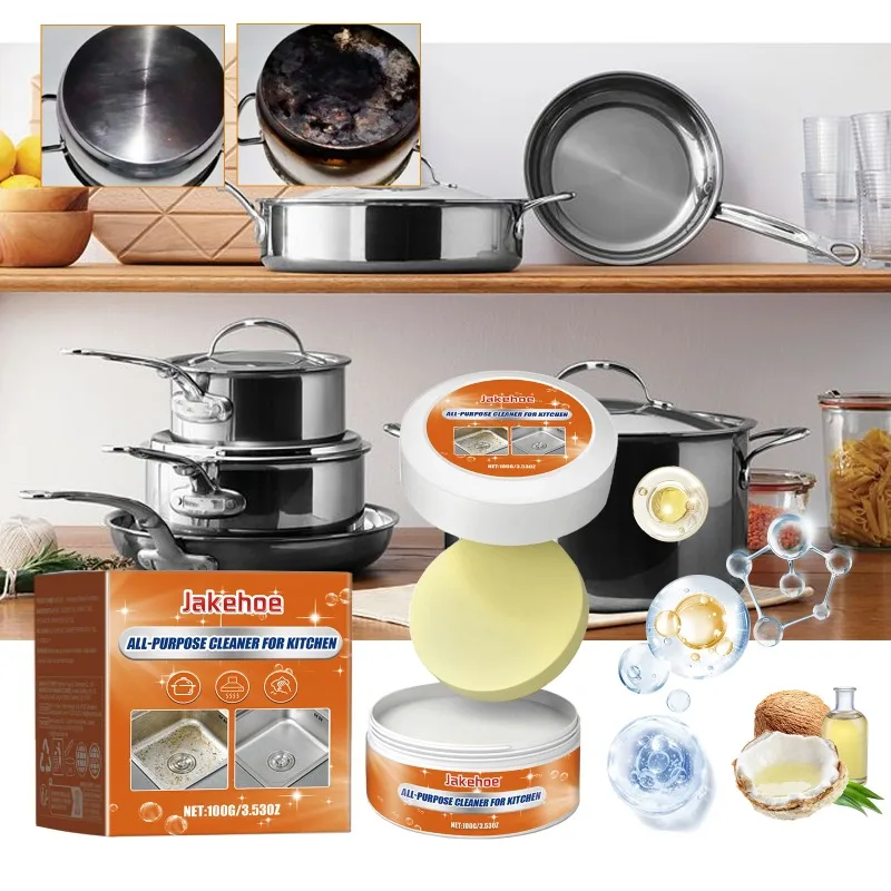 Multifunctional Kitchen Cleaning Paste, Suitable for Cleaning Oil Stains on Stoves, Range Hoods and Pot Bottoms