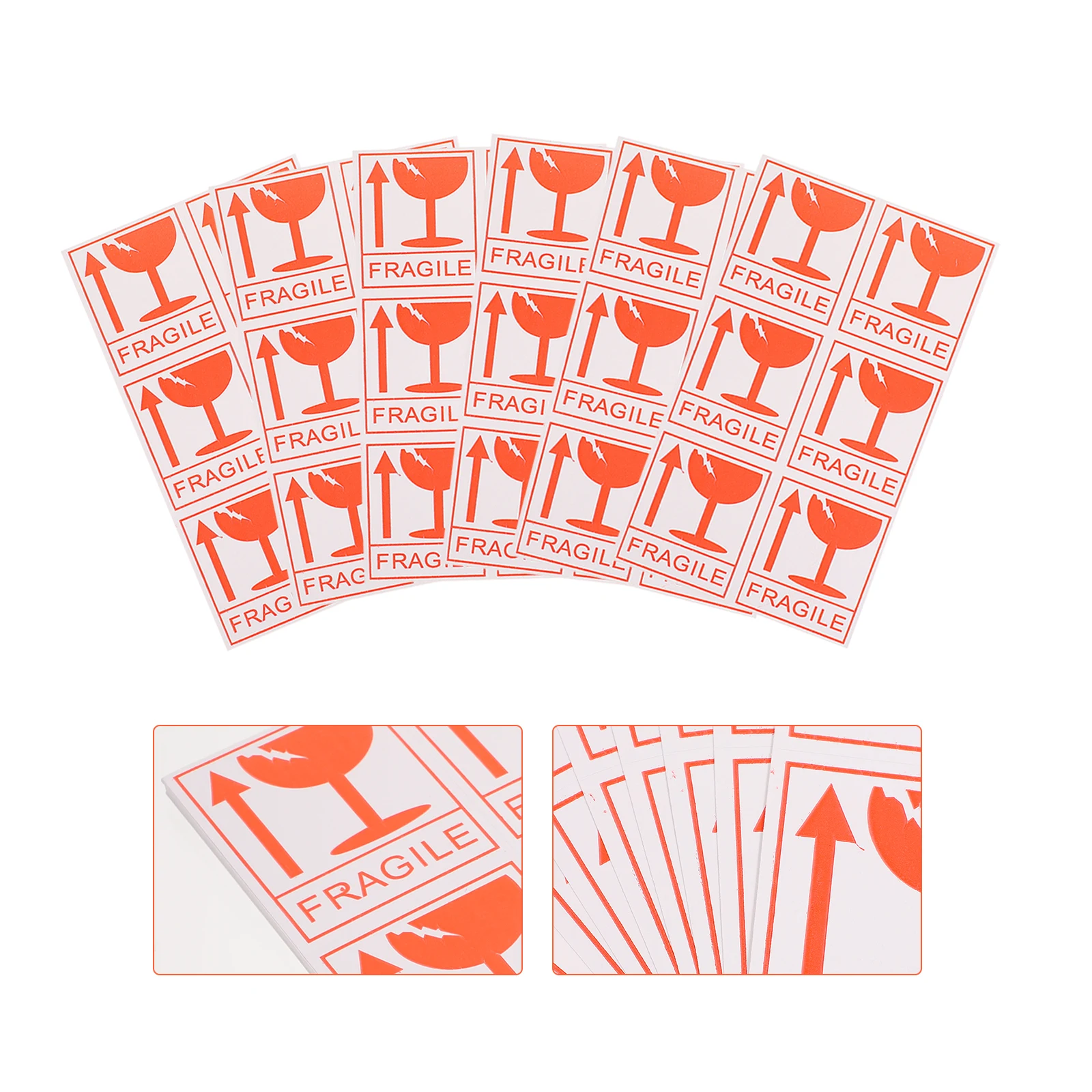 

258 Pcs Fragile Shipping Tags Warning Stickers Test Tube Caution 80g Mirror Paper