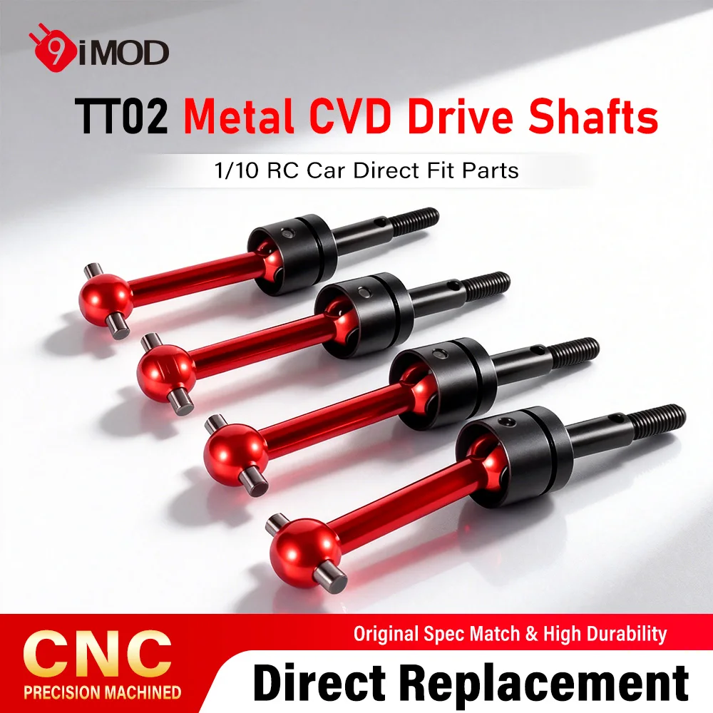 9IMOD 4 Stück 70mm Aluminiumlegierung CVD Universal-Antriebswelle RC Upgrade-Ersatzteile für Tamiya TT02 1/10 RC Straßenfahrzeug