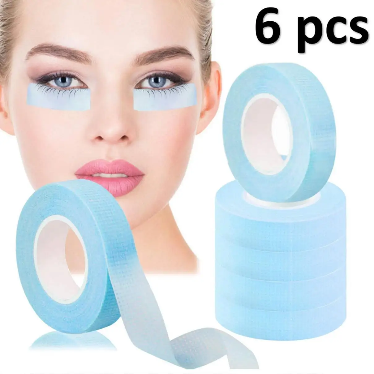3/6 Rollen japanisches Isolierband für Wimpernverlängerung, fusselfreie Unter-Augen-Pads, atmungsaktives Vliesband, Papier-Wimpernpflaster