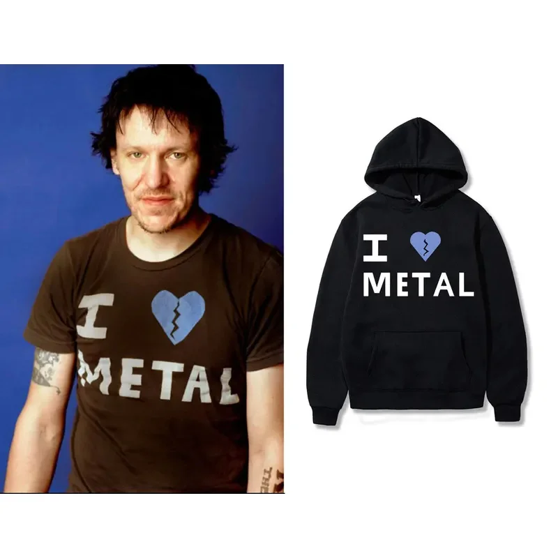 Singer Elliott Smith I Love Metal Same Style Hoodie Men Women Vintage Oversized Sweatshirt Men's Hoodies Male Fashion Streetwear