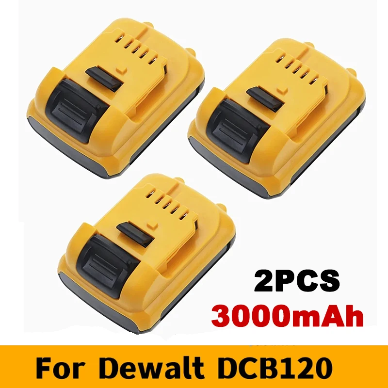 10.8V 12V 3.0Ah  Max Lithium Ion Battery Replacement for DeWalt DCB120 DCB123 DCB122 DCB127 DCB124 DCB121 Rechargeable Batteries