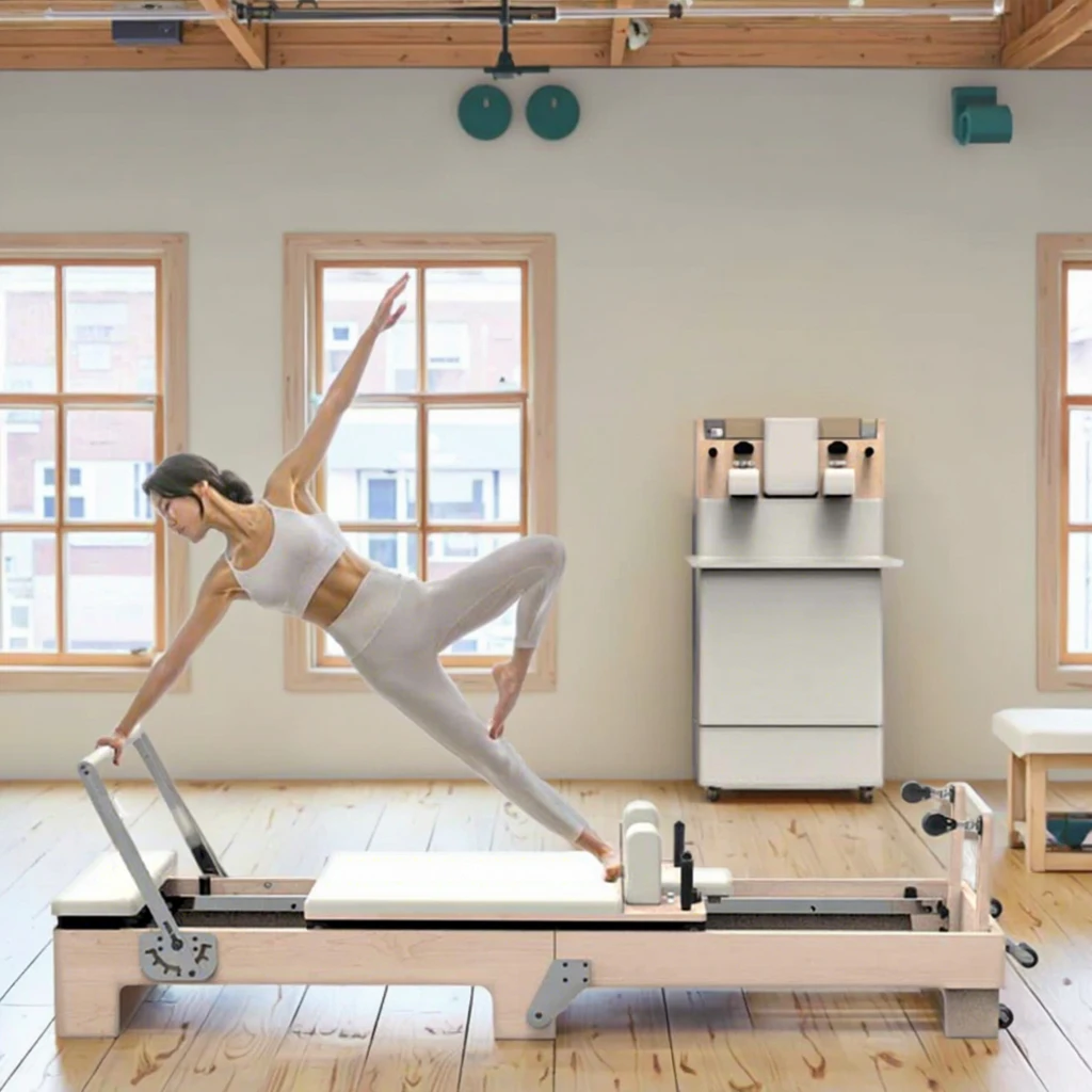 High Quality Maple Foldable Pilates Reformer Machine New Folding Pilates Equipment for Yoga Training Fitness for Gym Use