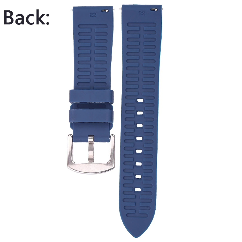 Universal Waterproof Silicone Sports Watch Band Durable Rubber Strap 20mm 22mm 24mm Replacement Soft Watchband