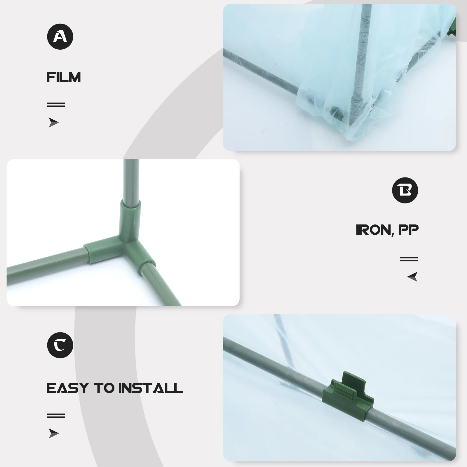 

Greenhouse 50x100cm Insulation Rain Protection Covers Sturdy Plant Garden Film Hoops Set Supplies