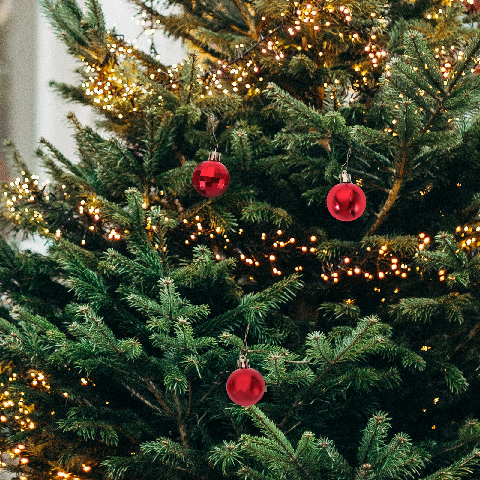 

36Pcs Christmas Tree Ornaments Hanging Ball Decorations PVC Xmas Balls Set Holiday Season Sparkling Finish