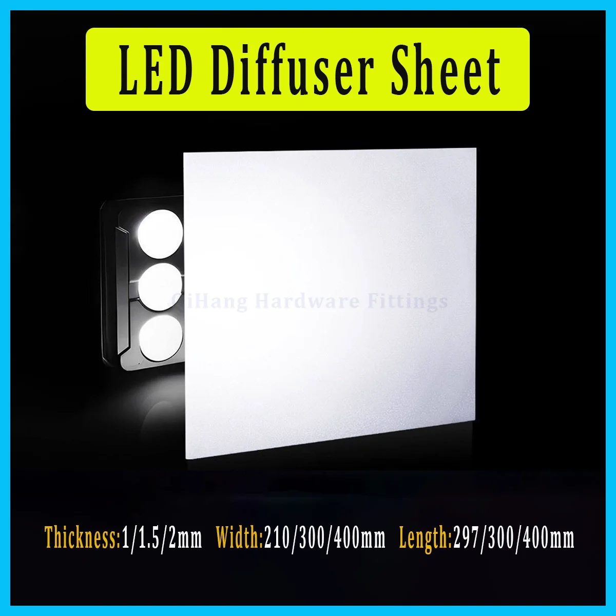 LED Diffuser Sheet, 1/3/5Pcs 1/1.5/2mm Thick Anti-glare Frosted Cast Milky High Transmittance Panel Cover Replacement Parts