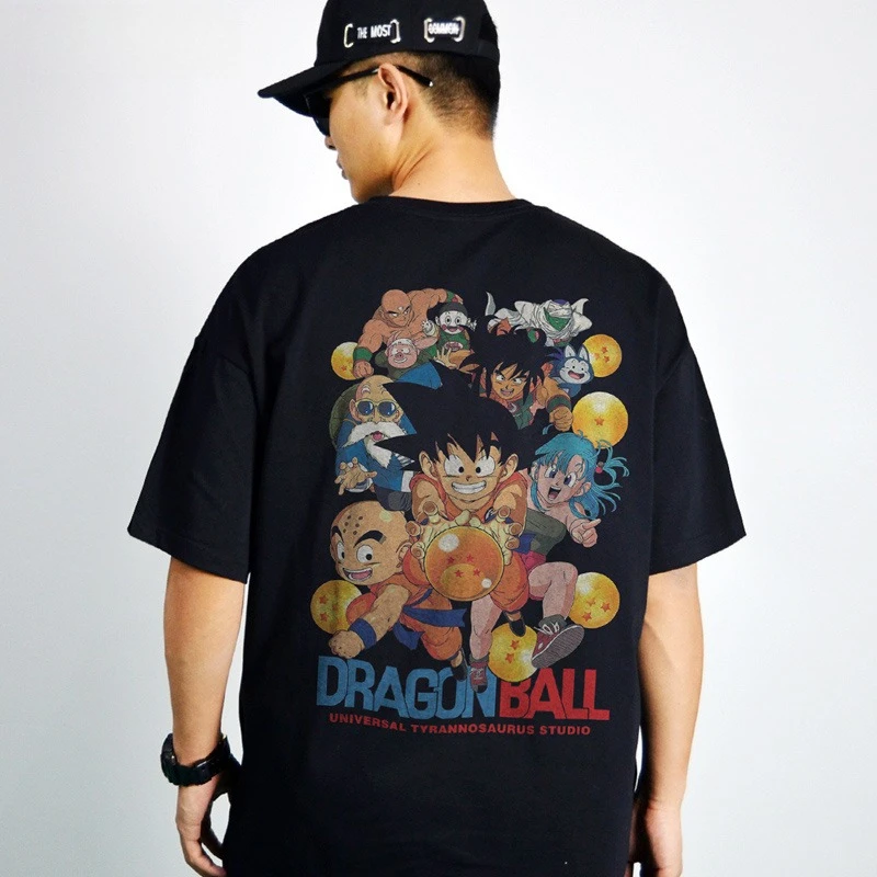 

Dragon Ball Wukong Seven Dragon Ball Animation Printed Short Sleeve T-Shirt Men's and Women's Fashion Loose Trend Top Clothing
