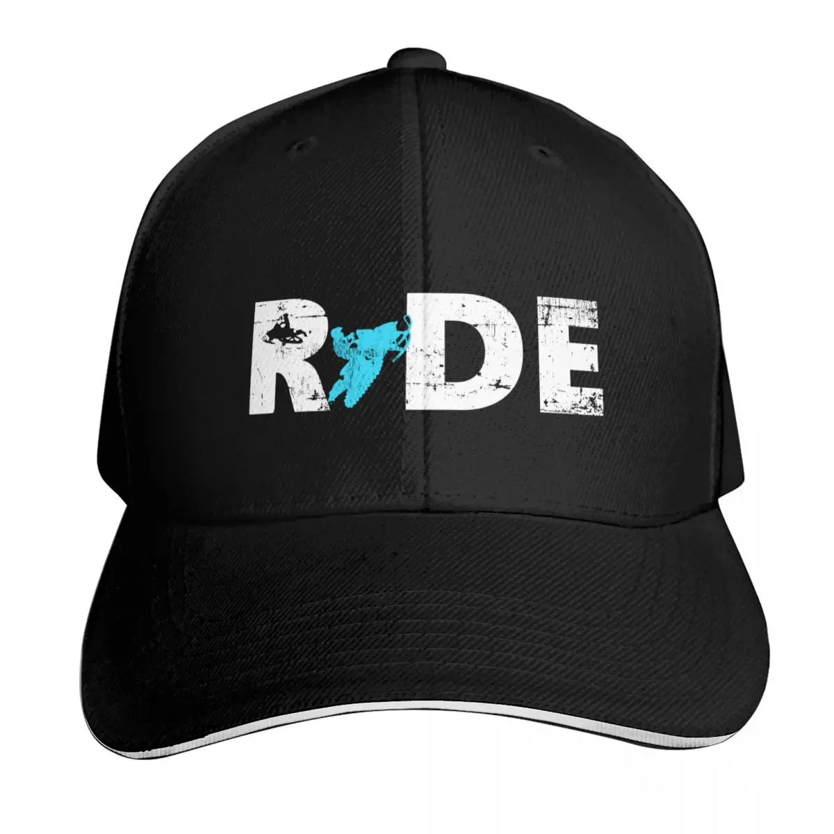 RIDE snowmobile snowmobiling word vintage Baseball Cap Breathable Mesh Back Adjustable Buckle Closure Moisture Wicking Quick Dry