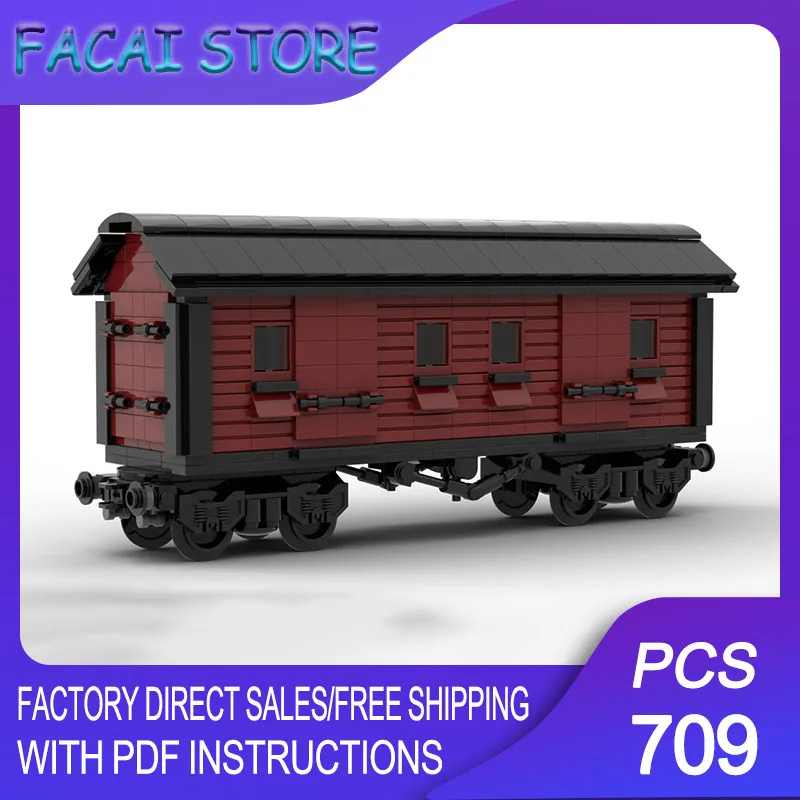 

Модульный конструктор-модель железнодорожного поезда из строительных блоков, модель почтового вагона, технологические блоки, рождественский городской вагон, игрушка-конструктор DIY, подарки