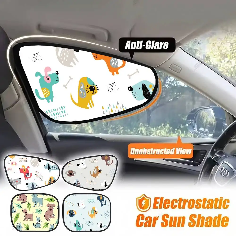 

Cartoon Dog Print Car Windshield Sunshade - UV Protection, Electrostatic Film, Auto Sun Visor