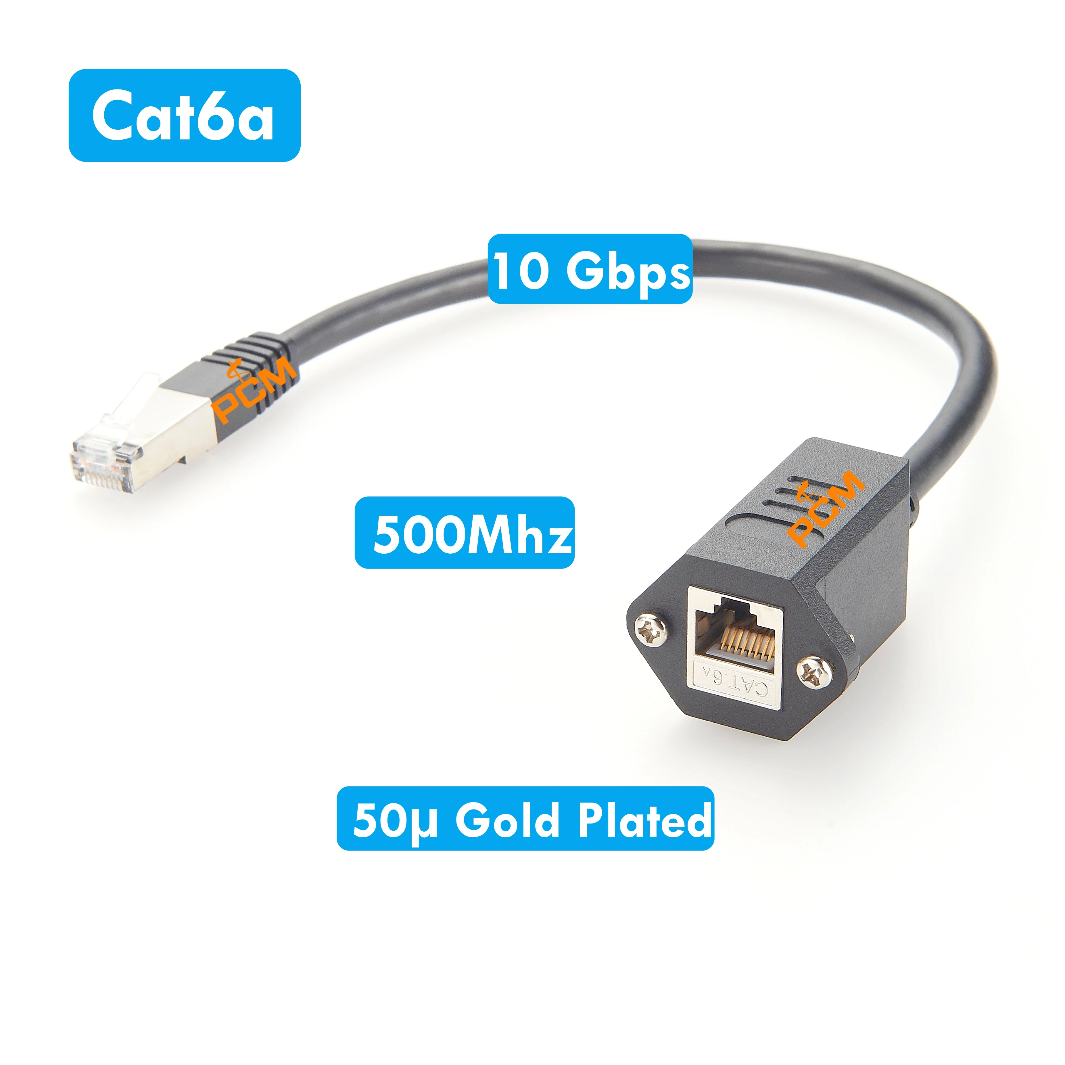 Gigabit Ethernet GigE RJ45 Cat6A EtherCON Panel Mount Connector Network EXtension Cable for Machine vision Industrial Camera