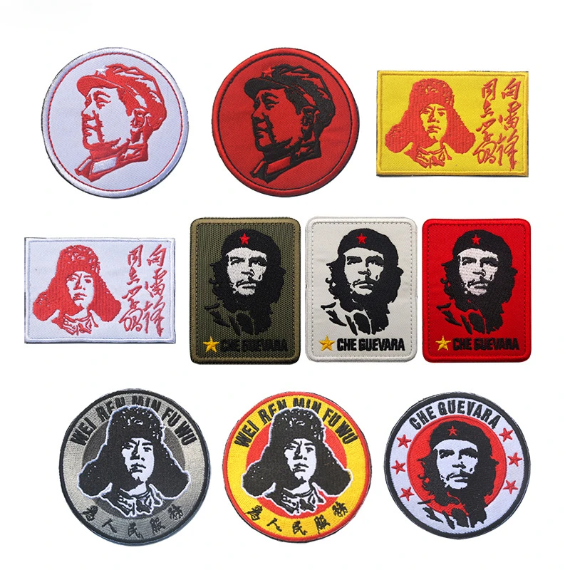 Che Guevara presidente Mao Head Patch ricamato Hook and Loop Patch per abbigliamento Armband Tactical Military Morale Badge