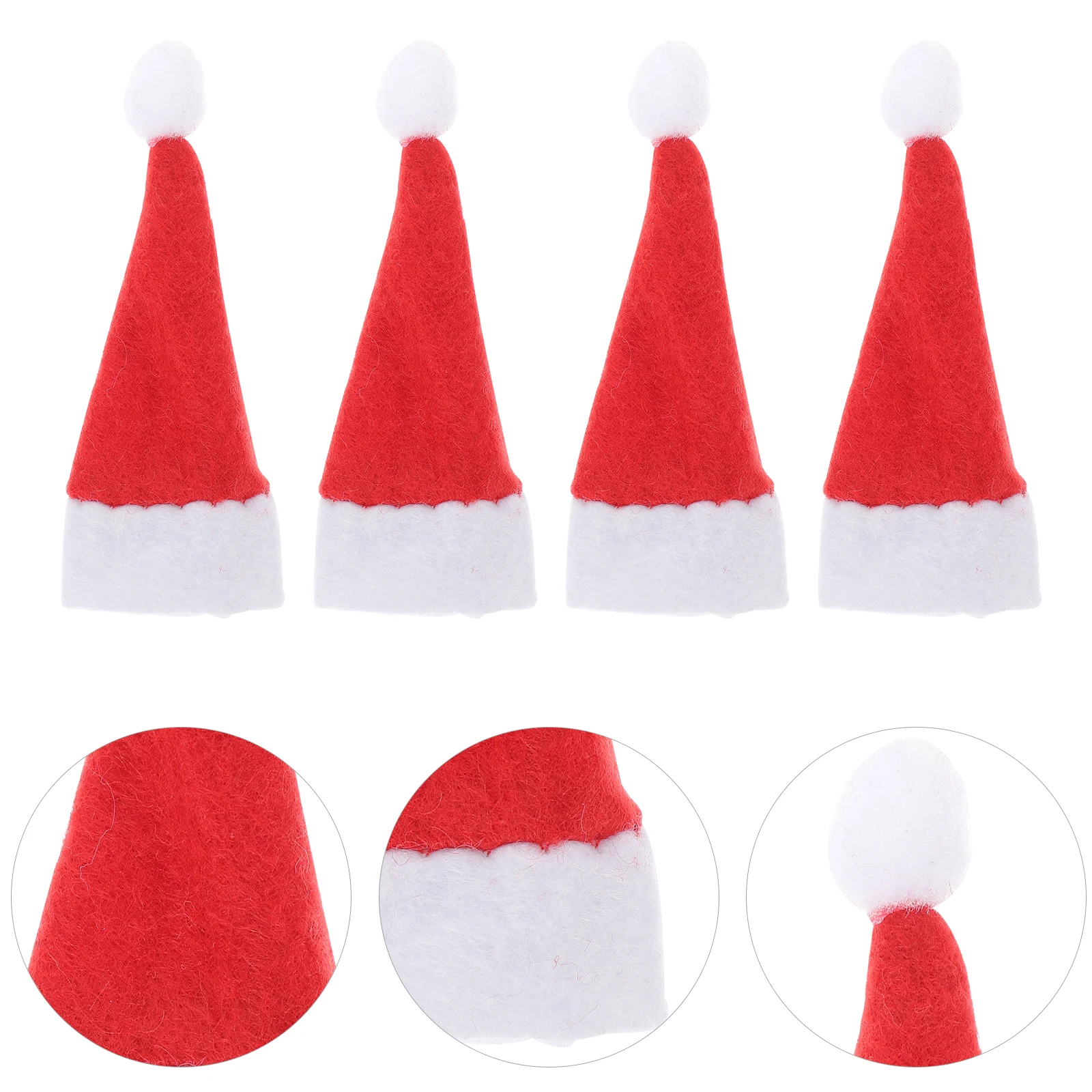 

24 Pcs Mini Santa Hat Diy Elf Hats Miniature for Party Decor Tiny Cream Lollipop