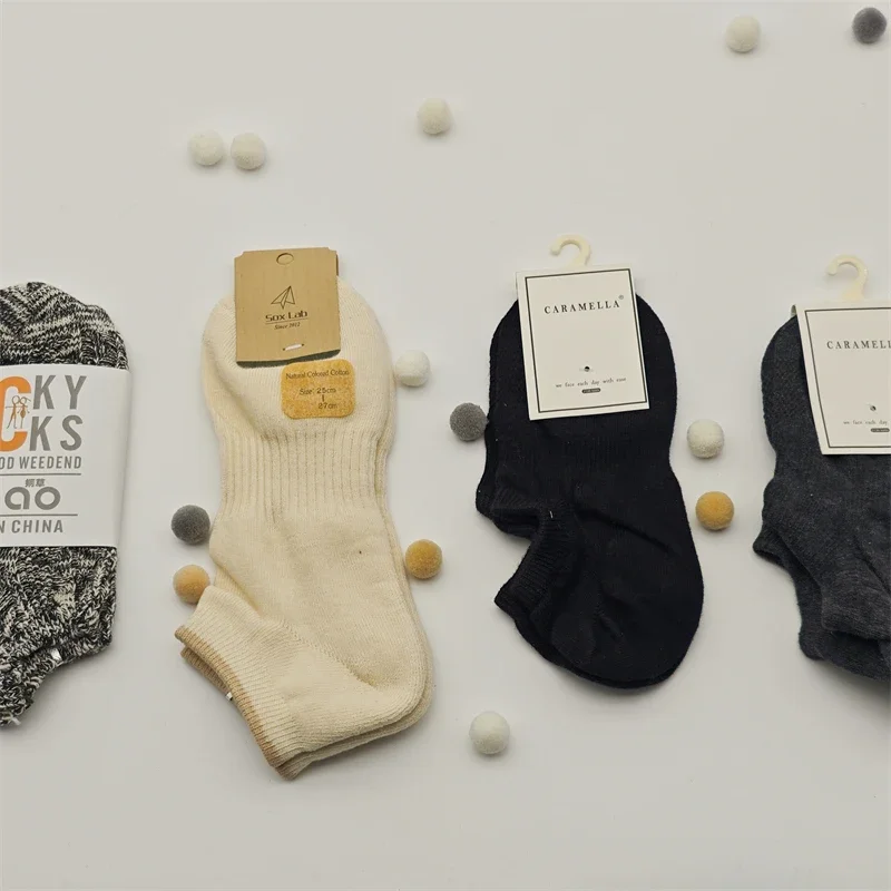 4 Paar unsichtbare, rutschfeste Baumwollsocken für Damen. Schöne Socken mit Malerei-Motiv für Damen und Erwachsene. Bootsocken für Damen – Detail 1