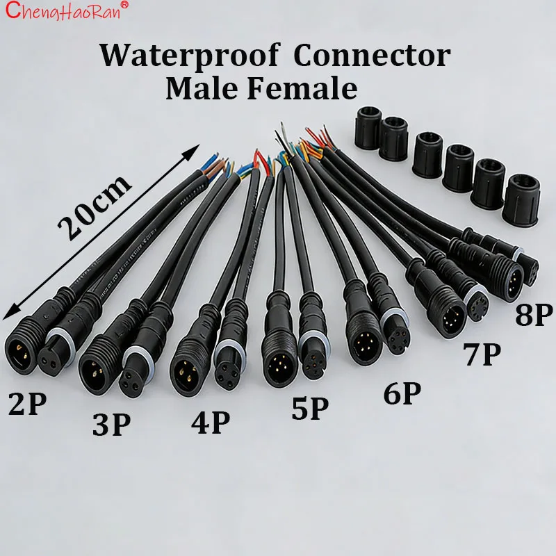 

1/2/5Set 4in1 Waterproof Quick Connector Set Male Female Docking Plug 2P 3P 4P 5P 6P for Industrial Outdoor LED Wire Connectors