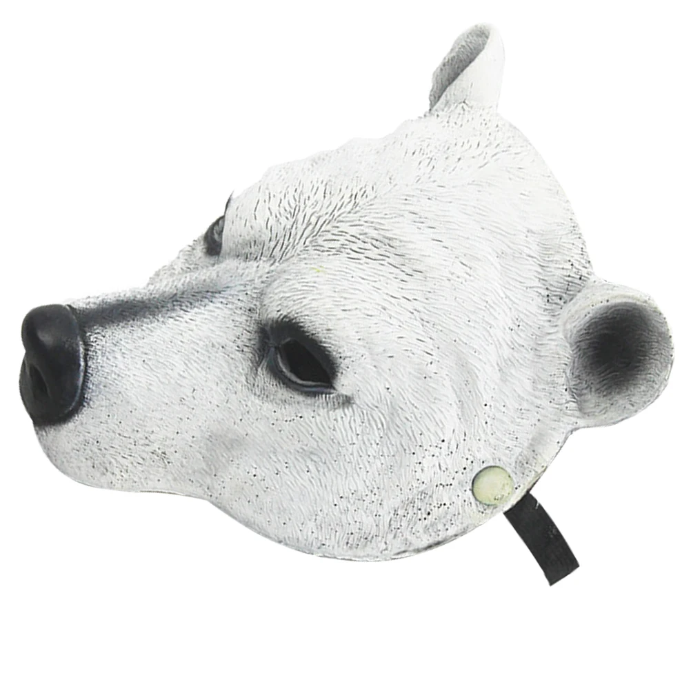 

Adorable Polar For Halloween Masquerade Costume Cosplay Carnival For Adults Elastic Strap Soft Comfortable White