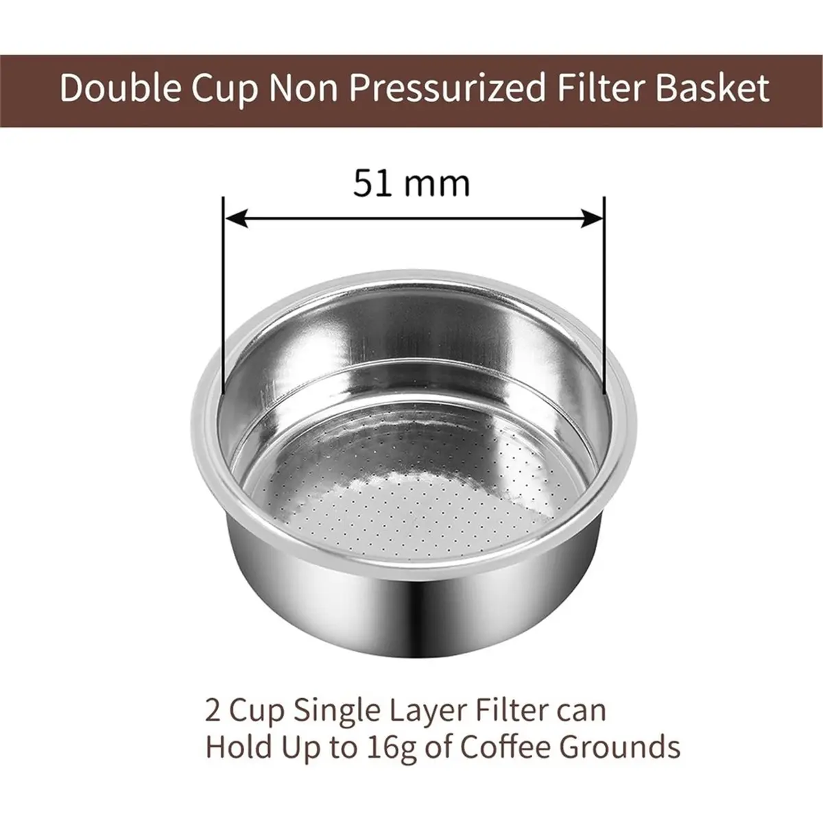 update. 51mm Stainless Steel Portafilter with Double,3 Ears Portafilter for CASABREWS CM5418,3700Essential,5418Pro and 5418Basic