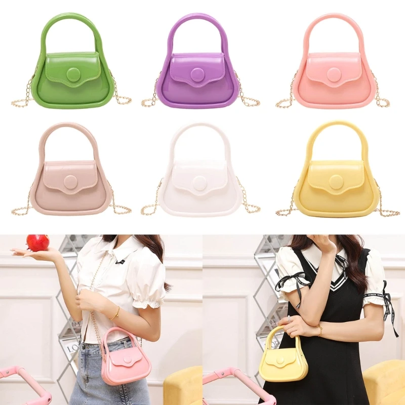 Fashionable PVC Jelly Bag Soft & Comfortable Single Shoulder Chain Bag Lightweight Suitable for Various Occasions