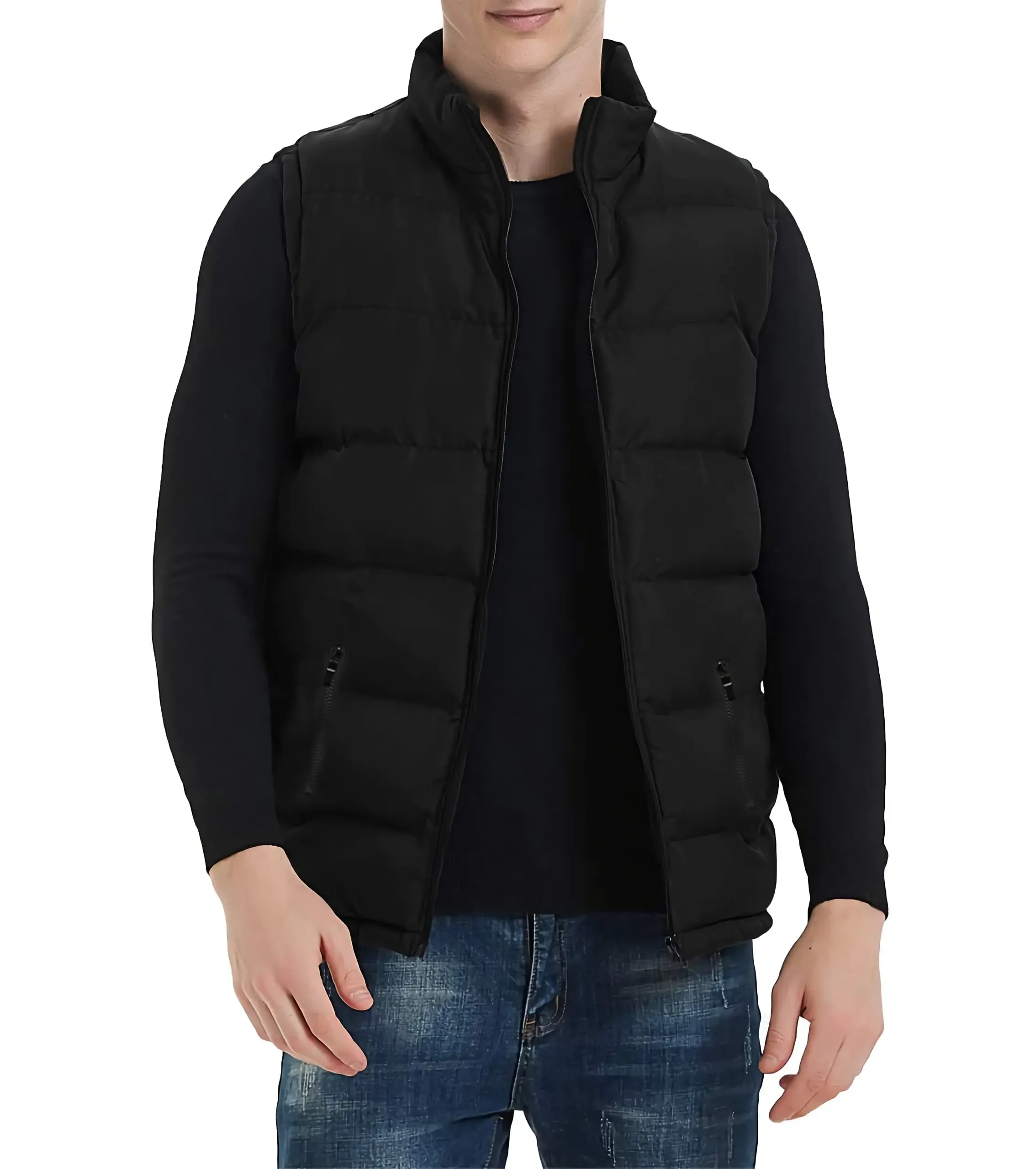 

TUVEKE Men's Puffer Vests Wind-resistant Vests for Men Wind Vests Mens Vests Winter Male Vests