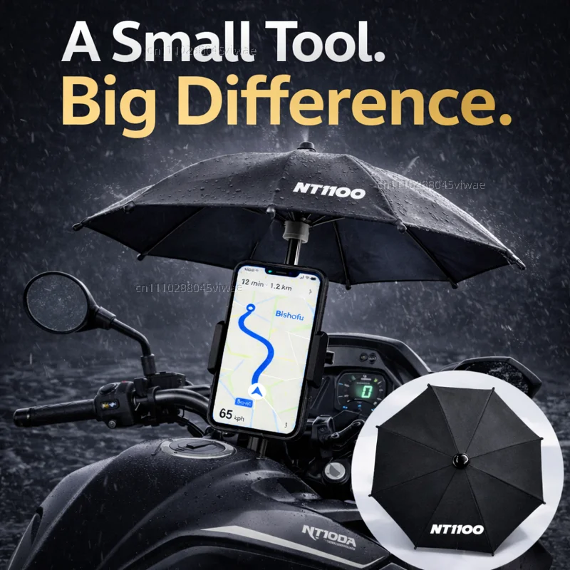 

For Honda NT1100 Motorcycle Phone Umbrella Holder Waterproof Sunshade Anti Glare Rainproof Handlebar GPS Mount
