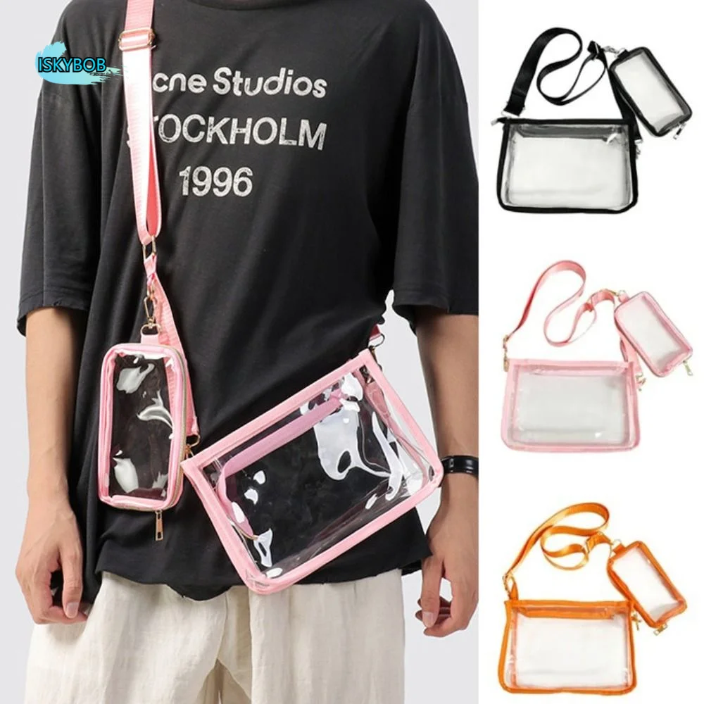

Square PVC Transparent Chest Bag Fashion Portable Waterproof Fanny Pack Cute Travel Clear Crossbody Bag