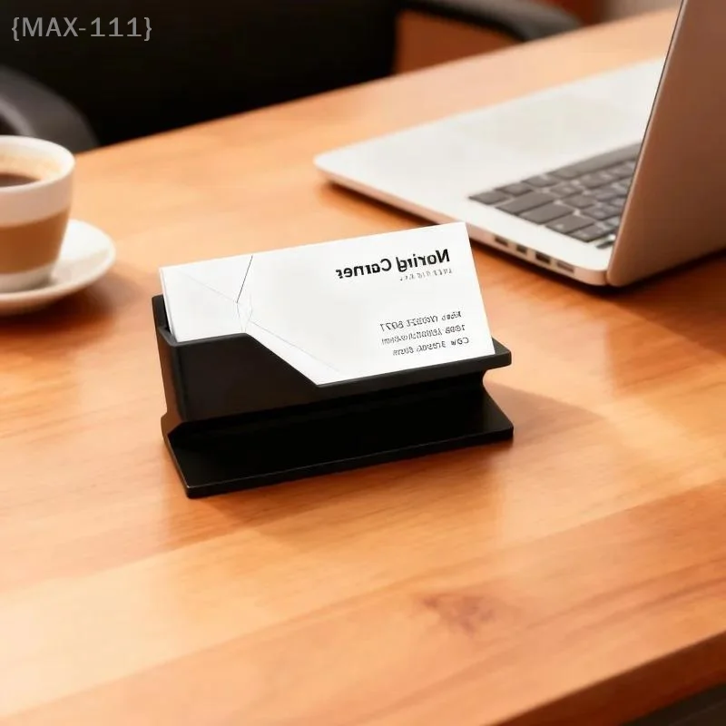 【F2-MAX111】Minimalist Plastic Business Card Holder - Desktop Organizer for Storing Displaying Cards Suitable for Any Size