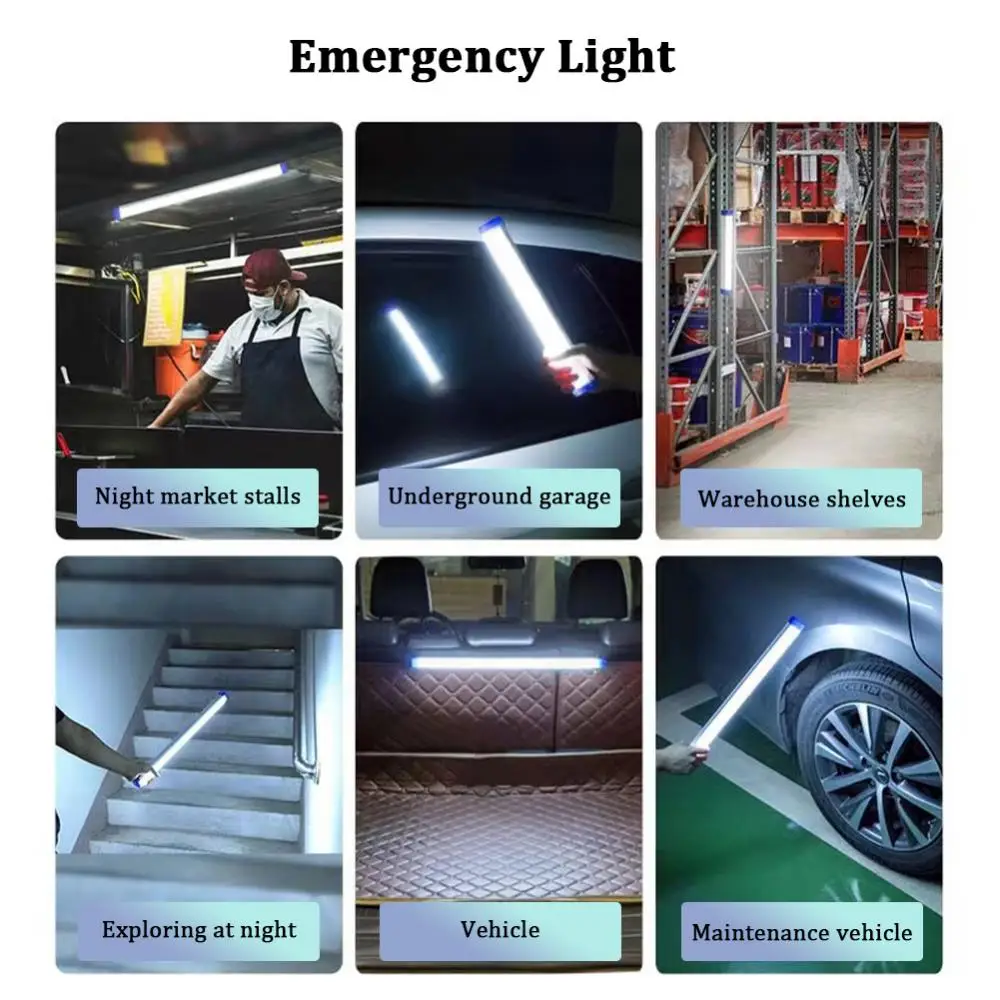 Tubo de luz LED recargable por USB, lámpara de emergencia para el hogar, luces de emergencia portátiles para exteriores, 15CM, 30CM, 50CM