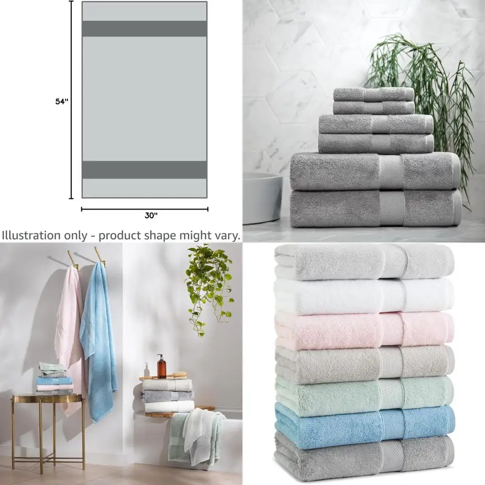 

Роскошный набор больших и толстых полотенец из египетского хлопка, 600 GSM, серый, для ванной или спа-салона