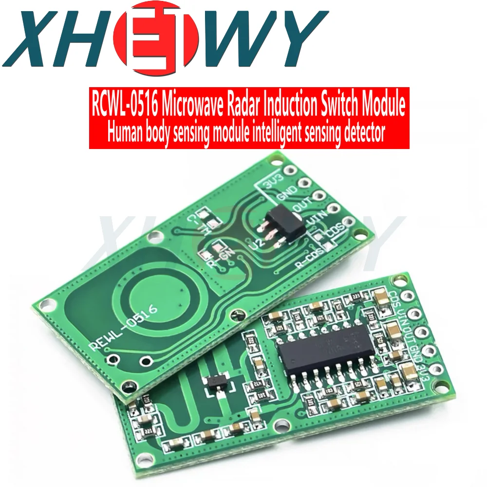 RCWL-0516 Microwave Radar Motion Sensor Module Human Body Induction Intelligent Module Output 3.3V 5-8M Distance for Arduino DIY