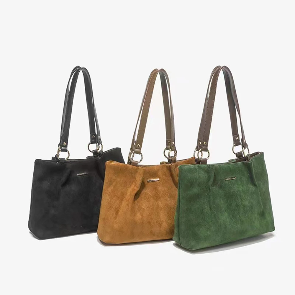 

Large-Volume Suede Stylish Commuter Tote Bag For Ladies With One Shoulder Bag Bowknot Bolsasas Femininas Woman Handbag