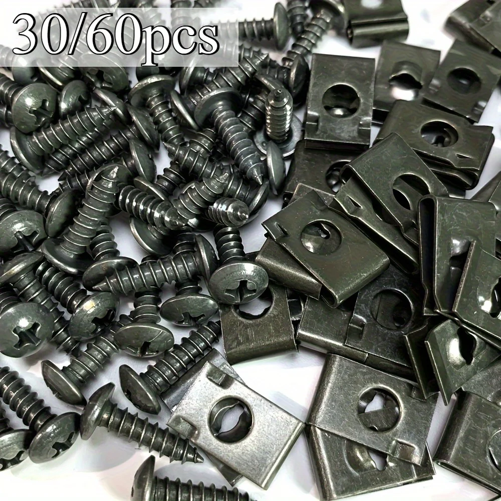 U-förmiger Metall-Befestigungsclip für Autos – Schraubclip-Werkzeuge für Motorrad, Motorunterfahrschutz, Spritzschutz, Kotflügel, Stoßstange und Autozubehör Halterung Auto MetallBefestigungszubehör FahrzeugBlechschraub – Detail 6