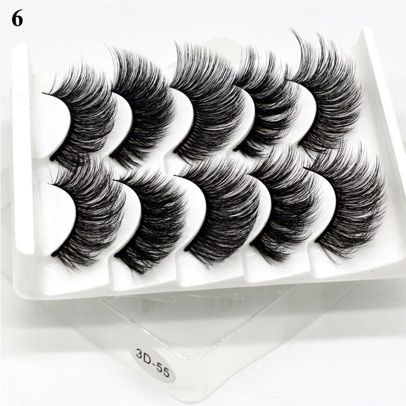5 Paar transparente Flügelwimpern aus Kunstnerz, flauschige falsche Wimpern, koreanische natürliche Wimpern, Make-up-Wimpernstränge – Detail 16