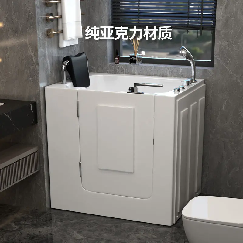 Elderly walk-in bathtub household small apartment barrier-free side door massage constant temperature luxury configuration