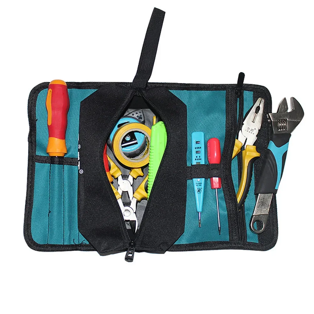 

Portable Tool Storage Roll Bag Canvas Roll Bag Case For Spanner Wrench Screwdrivers Multi Organizer Electrical Work Tool Bag
