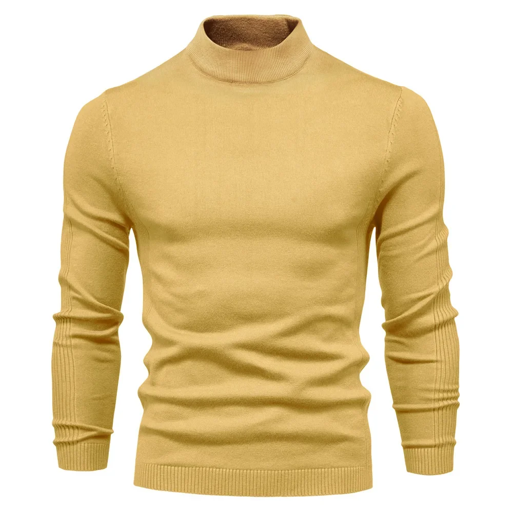

Turtleneck Men's Casual Multi-color Comfortable Knitted Sweater New Autumn and Winter Casual Men's Solid Color Pullover Sweater