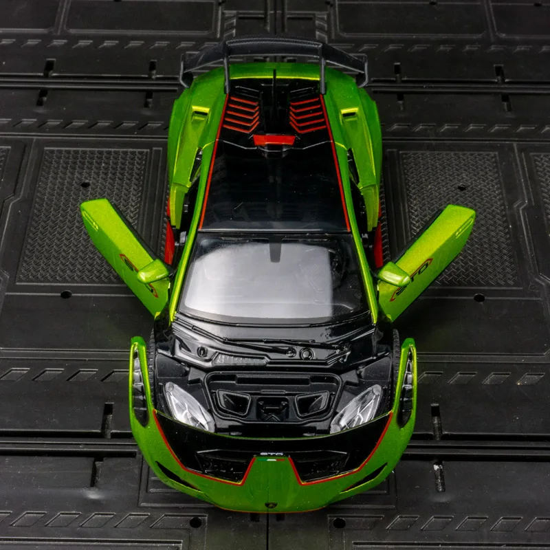 

Модель суперкара Lamborghini STO Rastar 1:32, имитация, из сплава, с открывающимися дверями и капотом, высокое качество изготовления.