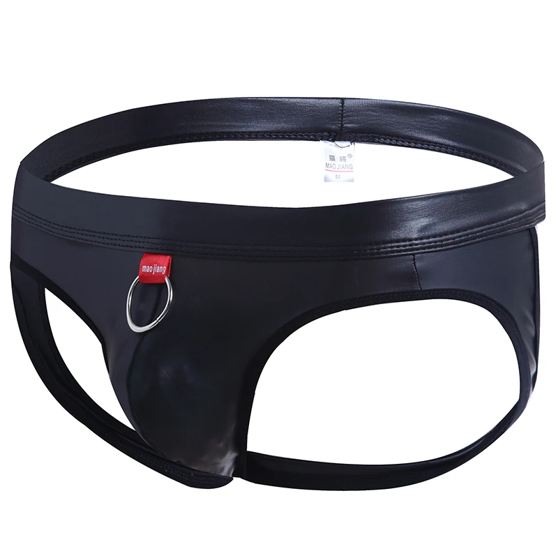 Мужские кожаные стринги БДСМ бандаж с открытой спиной сексуальное нижнее белье фетиш снаряжение гей-белье трусы с шипами эротические мужские трусы