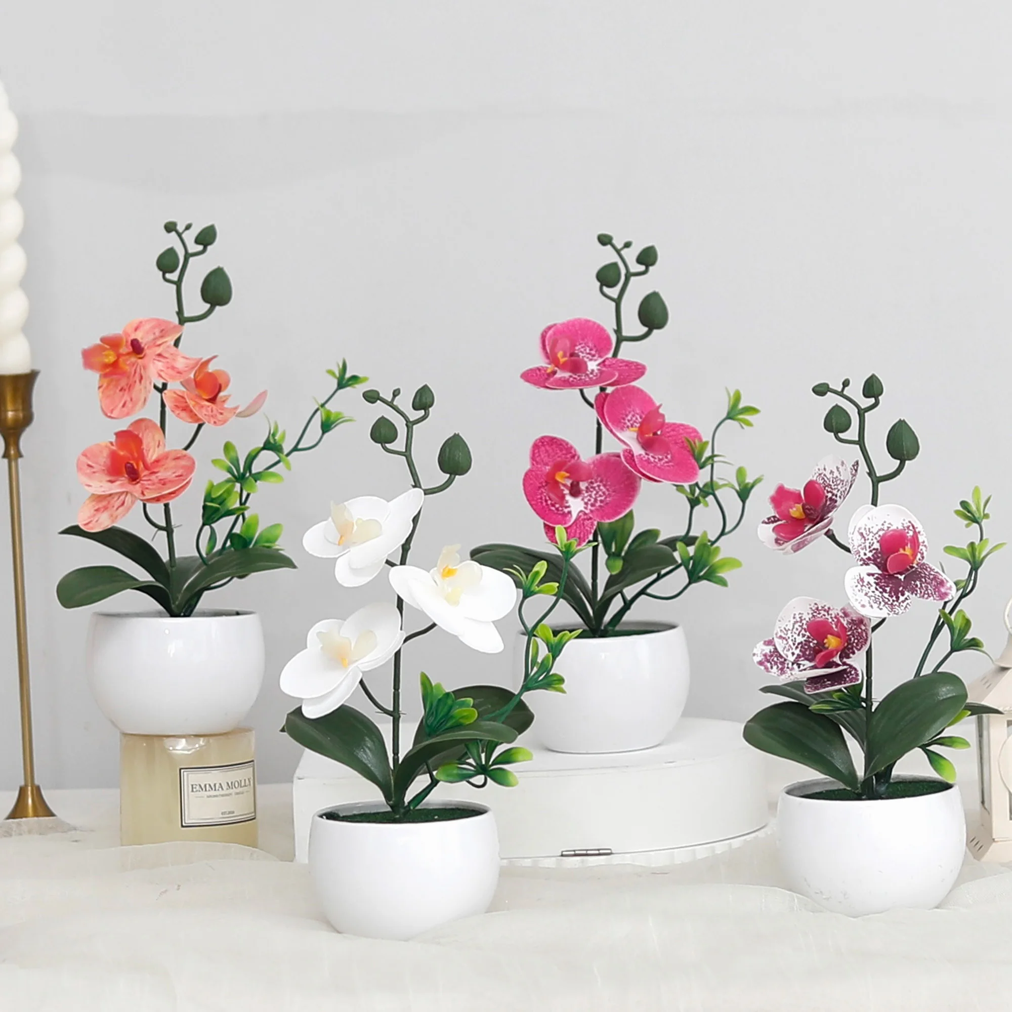 محاكاة فراشة السحلية بوعاء زهرة اصطناعية نباتات بونساي في الهواء الطلق داخلي مكتب ديكور المنزل الزفاف بونساي فو الزهور