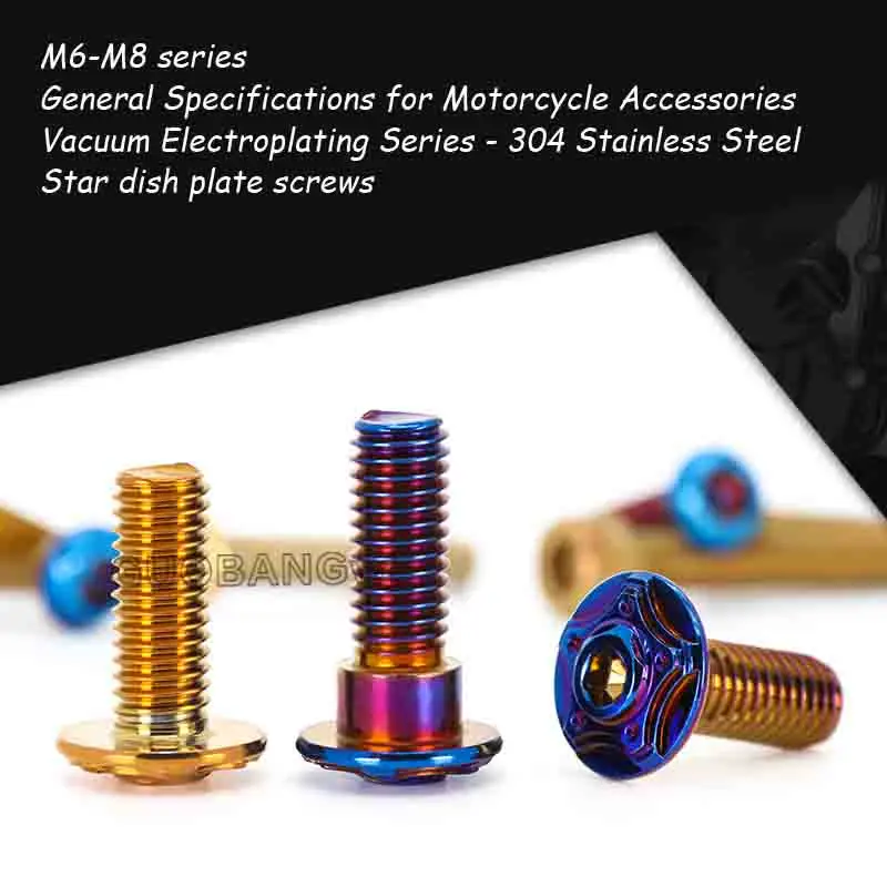 TC4 Titanium Alloy Disc Brake Bolts for Electric Motorcycle Bike Wheel Hub M6 M8 M10 High Strength Anti-corrosion
